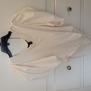 Forever 21 white bodysuit balloon sleeves OX size